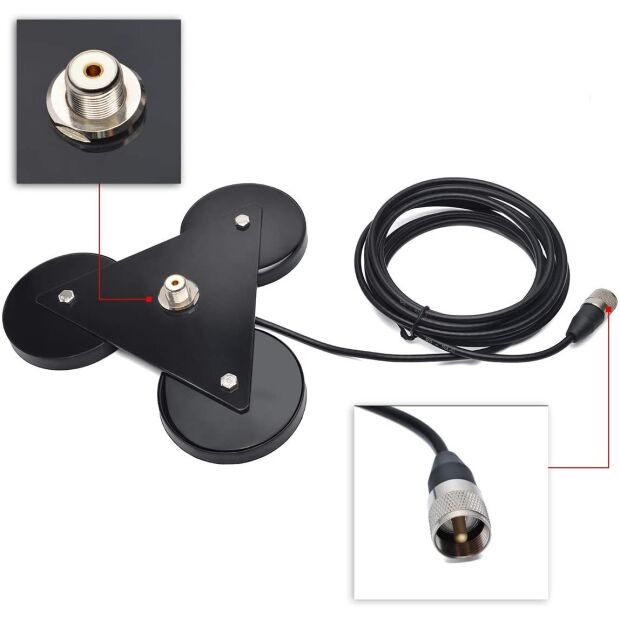 Moonraker 3-fach Magnetfuß PL mit Kabel