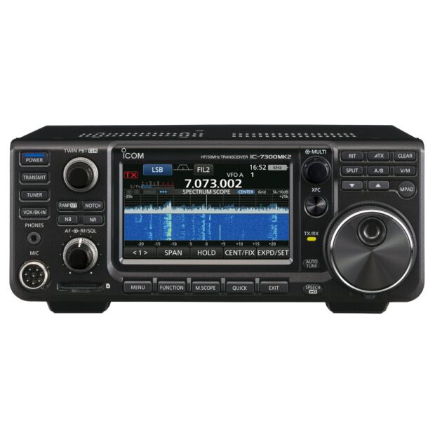 Icom IC-7300MKII mit Staubschutzhülle und RS-BA1